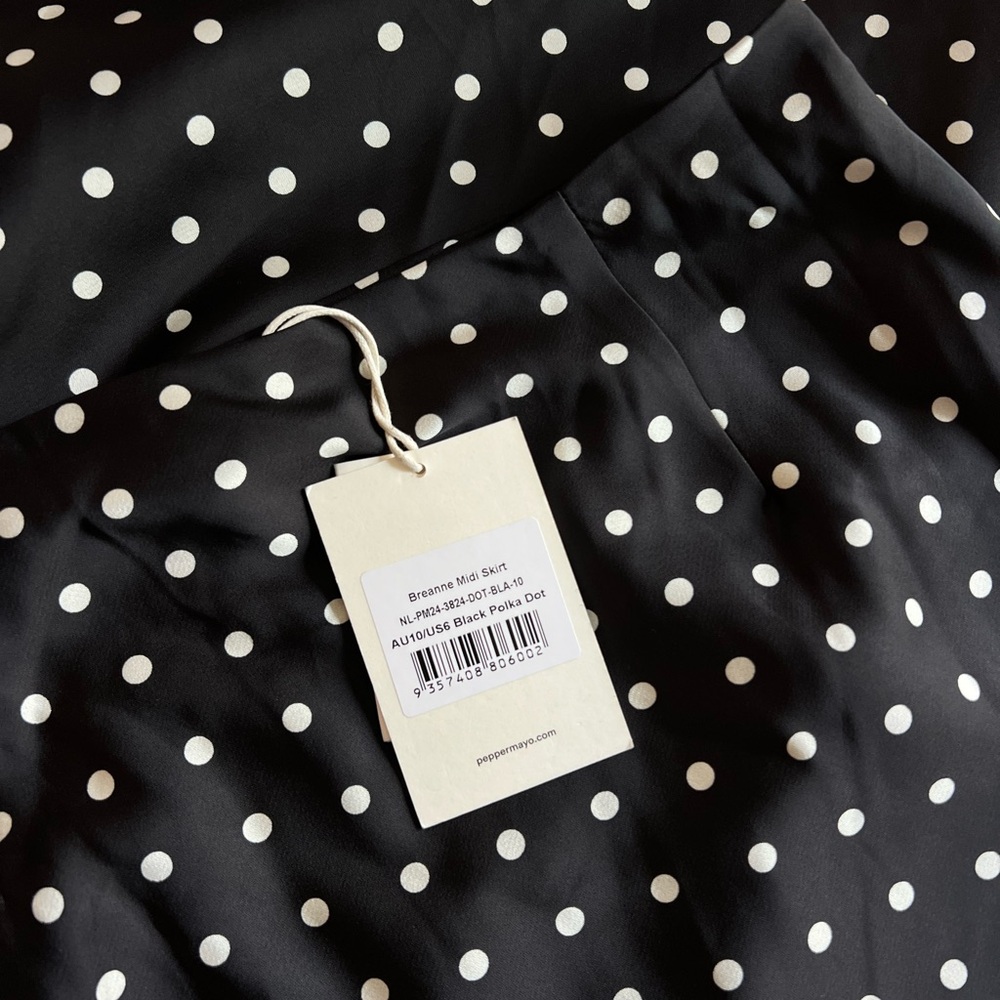 Peppermayo Black and White Polka Dot Maxi Skirt - Picture 4 of 6